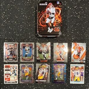 Joe Burrow Football Trading Card Lot - Orange, Black